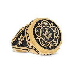 Handmade gold Masonic ring