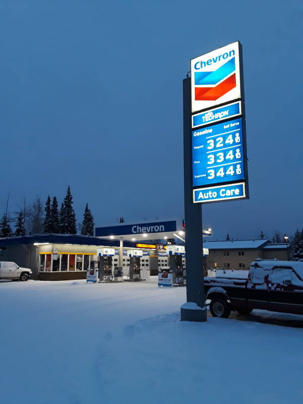 Gas station in Fairbanks.