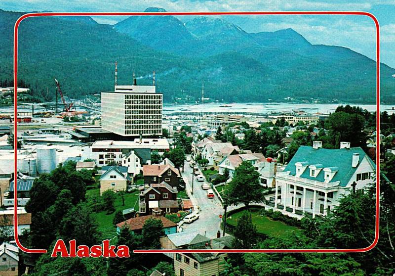 Postcard of Juneau in southeast Alaska.