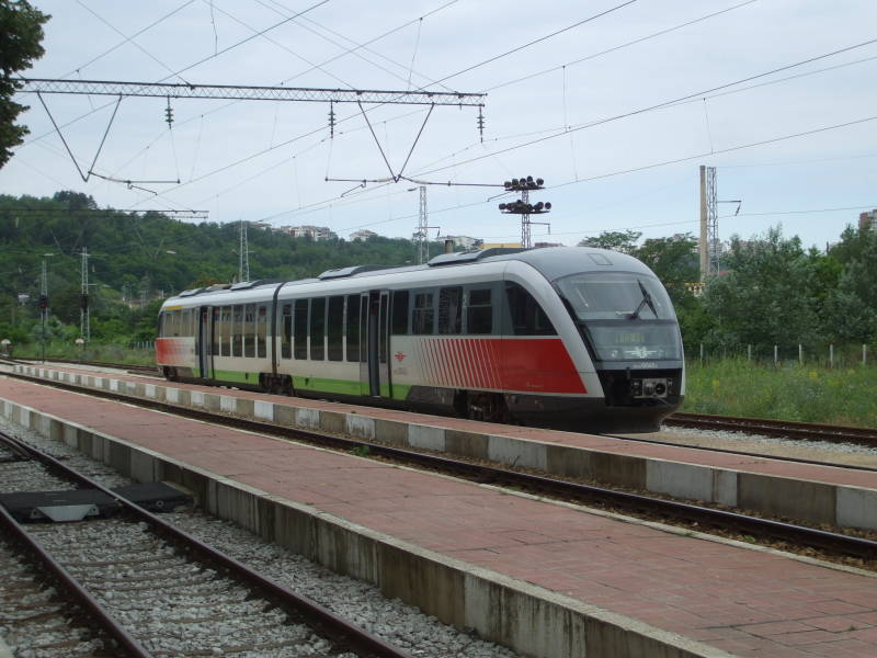 Modern Bulgarian train in Veliko Tarnovo.