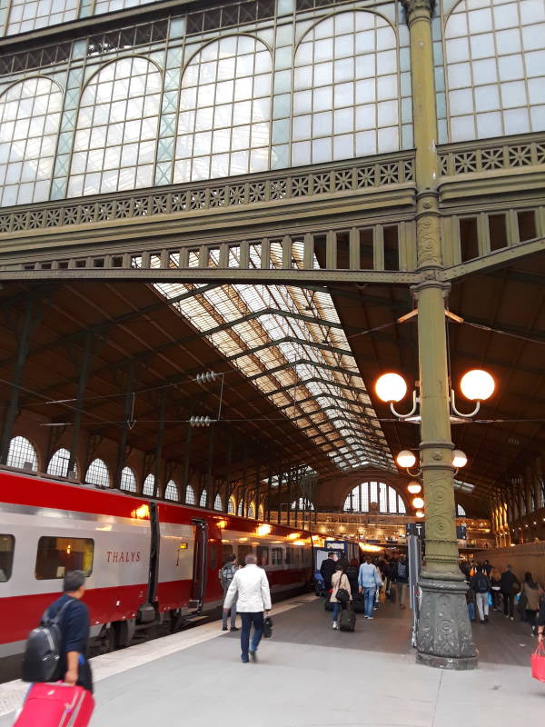 Arriving on Thalys at Gare du Nord in Paris.
