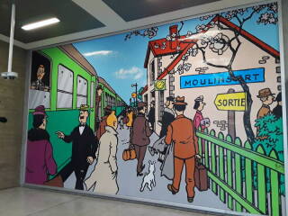 Tintin at Bruxelle-Midi, the main train station in Brussels.
