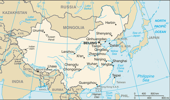 U.S. Government map of China.
