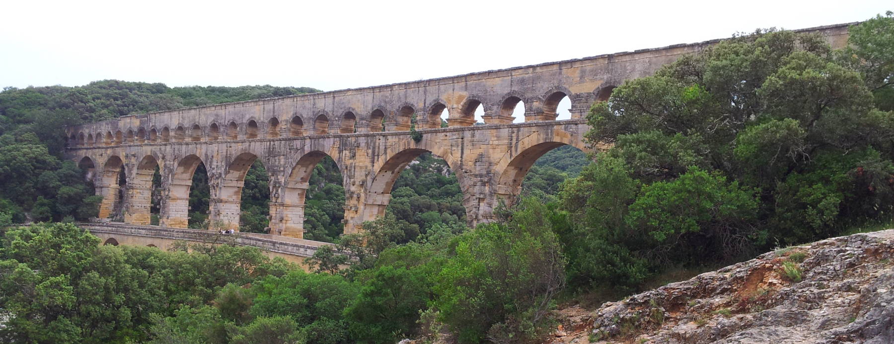 Pont du Gard, a Roman aqueduct bridge near Avignon.