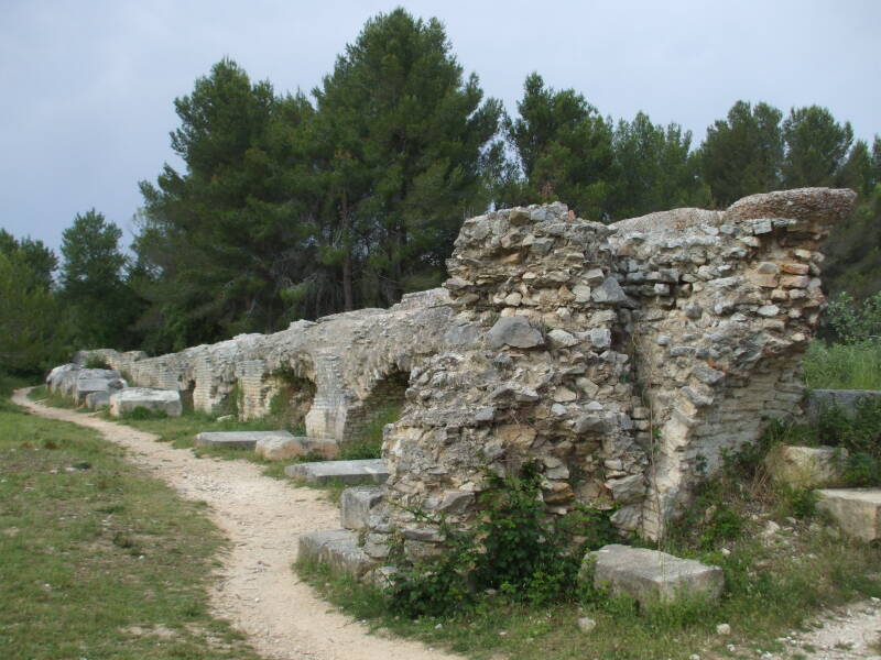Barbégal aqueduct in southern France.