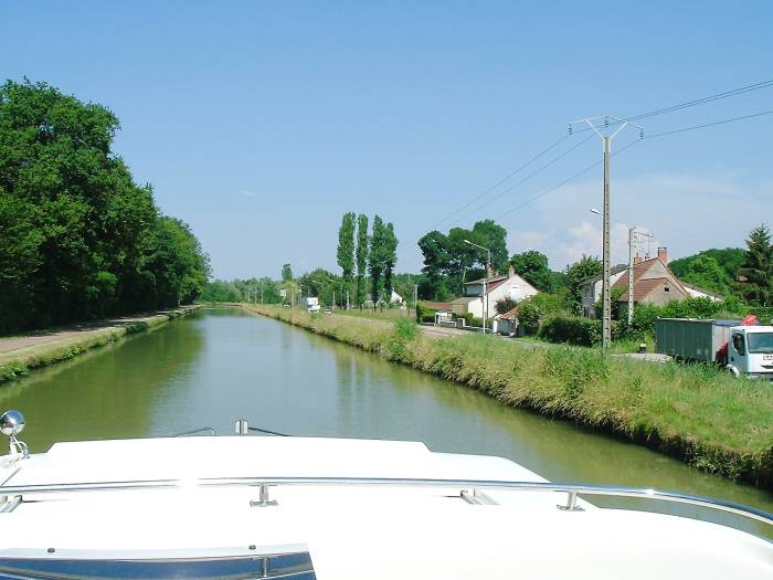A small village next to a canal in central France