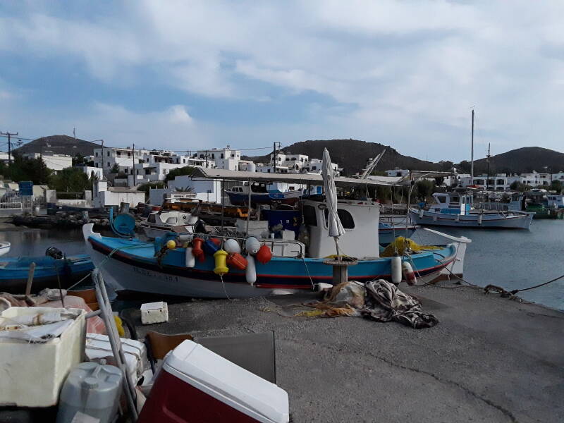 Fishing boats in Patmos harbor.