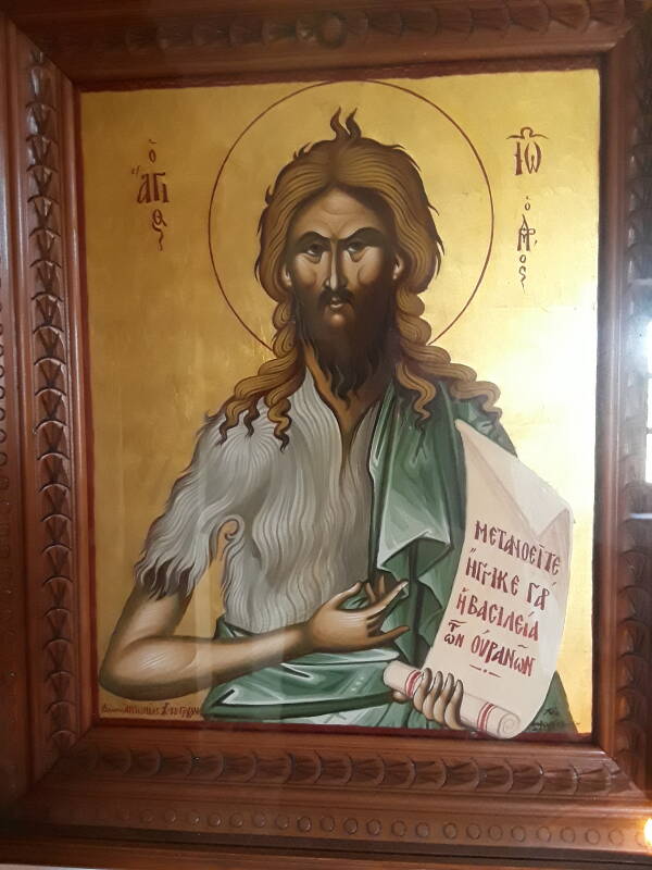 John the Baptist icon in the small church below the monastery.