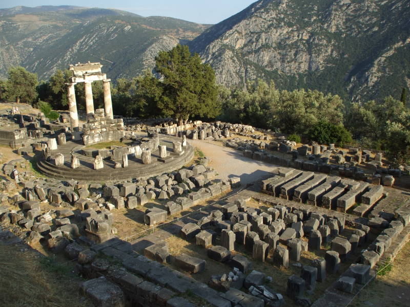 The Tholos at the sanctuary of Athena Pronaia was constructed in 380-360 BC.