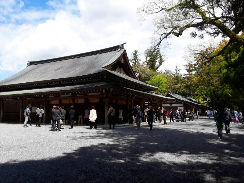 Halls for purification and special prayers near the Inner Shrine at Ise.