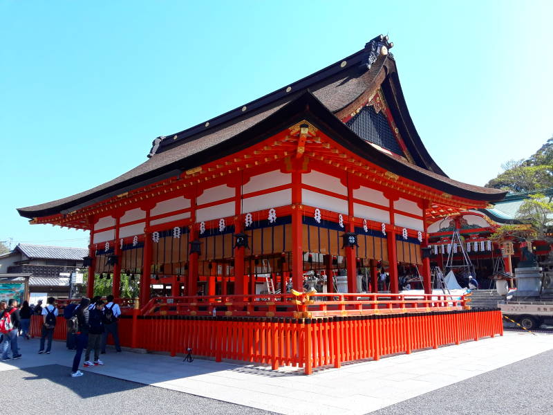 Small shrine near main gate at Fushimi Inari-taisha shrine.