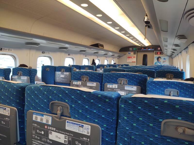 In my seat in the Shinkansen to Kyōto.