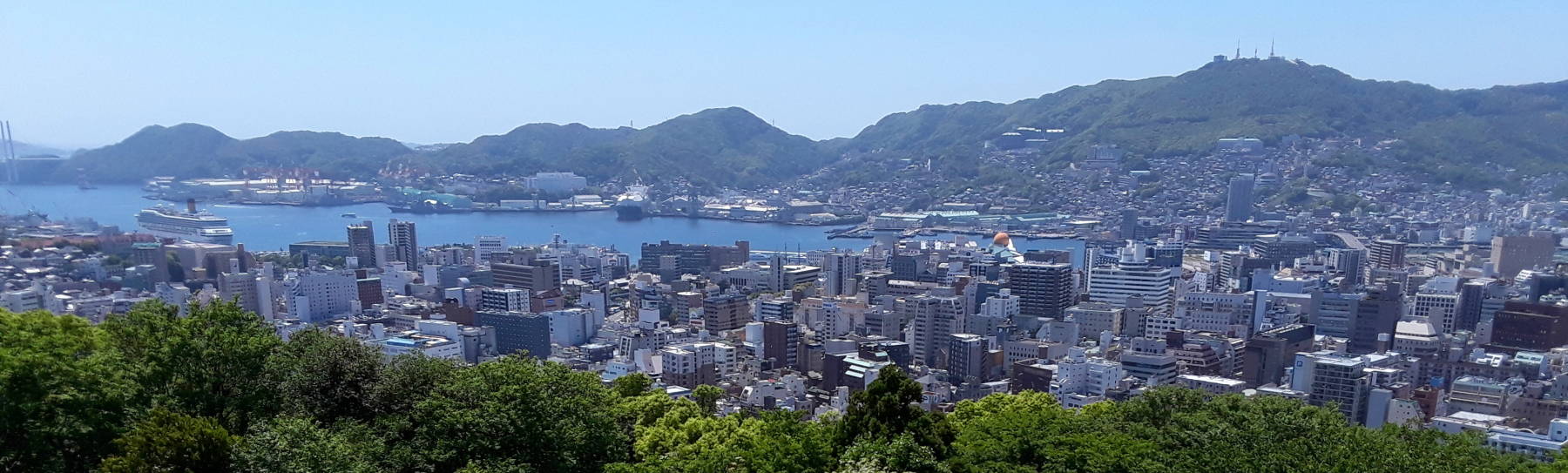 View of Nagasaki harbor from Kazagashira Park.