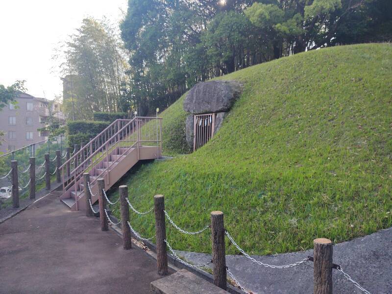 Approaching the Furumiya megalithic tomb.
