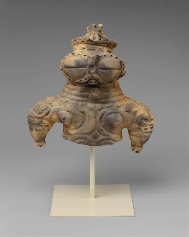 Jomon figure, from https://www.metmuseum.org/art/collection/search/45532
