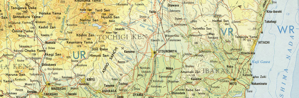 NI-53 map showing Nikko, Japan.