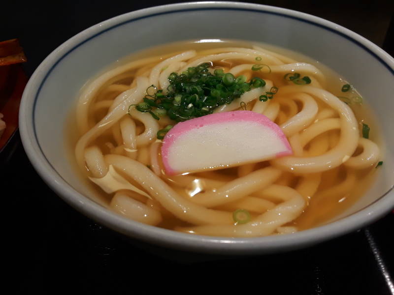 Dinner in Takamatsu: udon.