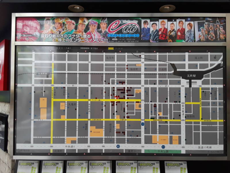 Map in the covered market in Takamatsu.