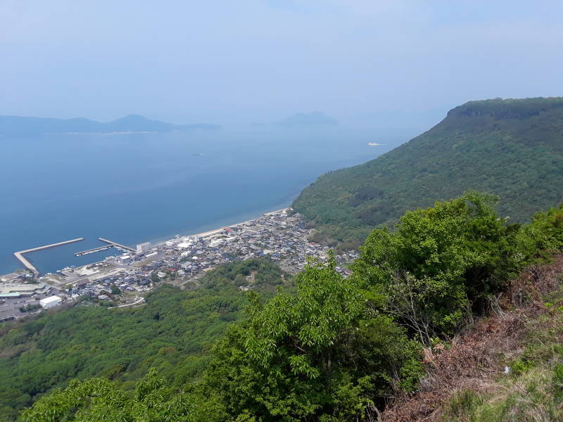 View of Takamatsu port and the inland sea from Yashima temple.