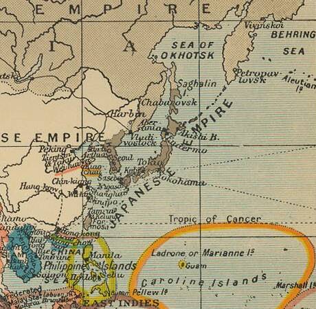 Map showing the setting of the Russo-Japanese War