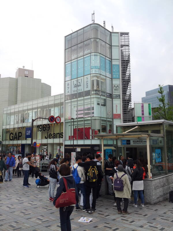 Busy streets near Harajuku Station.