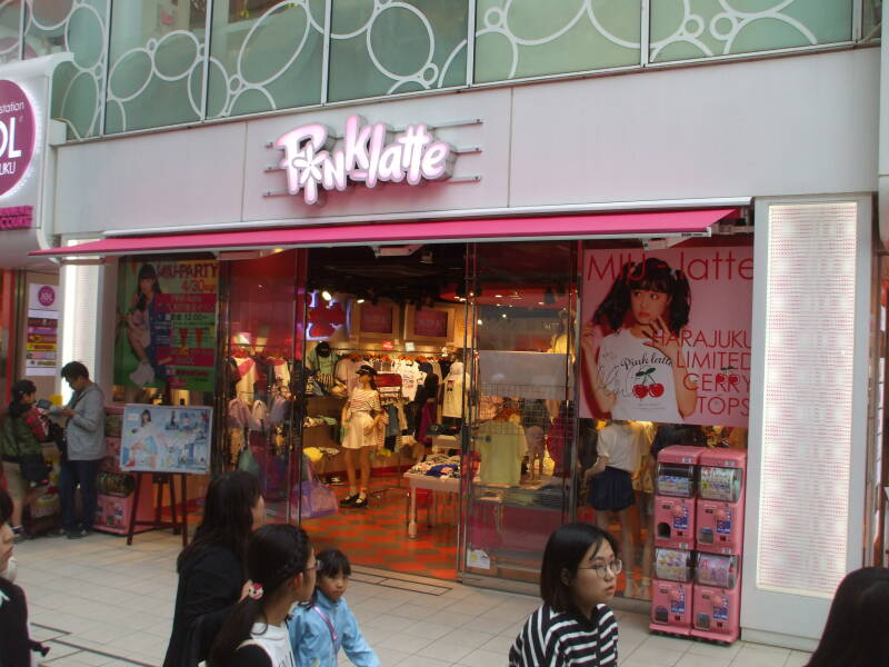 Pink Latte clothing shop on Takeshita-dori or Takeshita Street in Harajuku.