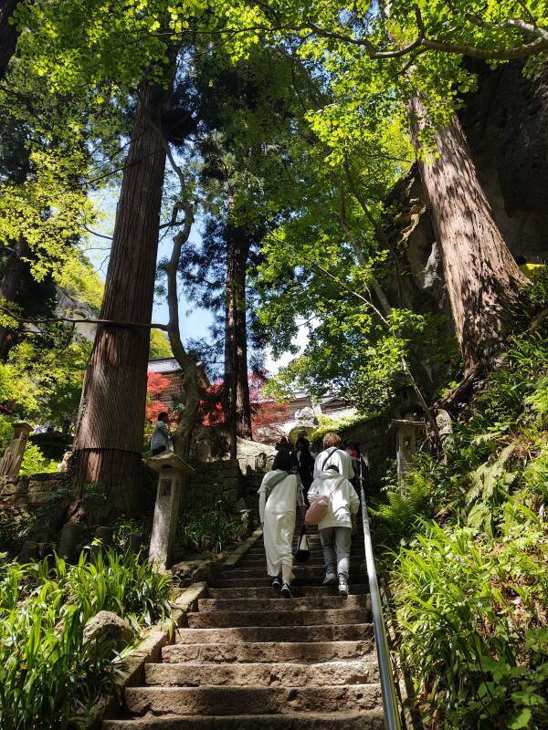 Climbing the thousand stone steps at Yamadera.
