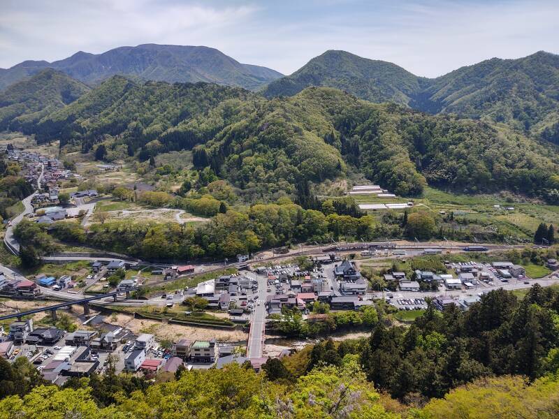 Fantastic view from Godai-dō, the stage-like temple which enshrines the Five Great Myoos. Looking down over Yamadera town.