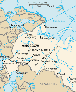 West half of CIA map of Russia