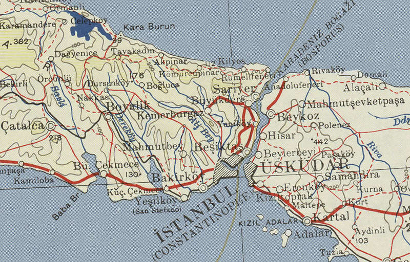 Map NK-34-35 showing Istanbul.