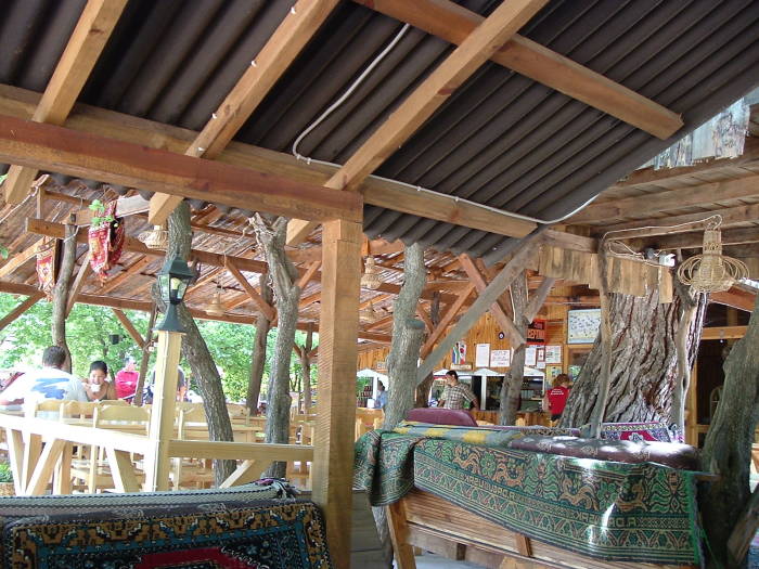 Dining platforms at Turkmen Camp, Olympos.