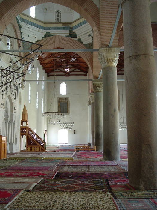 Prayer rugs inside the Isa Bey Camii (Mosque) in Selçuk.
