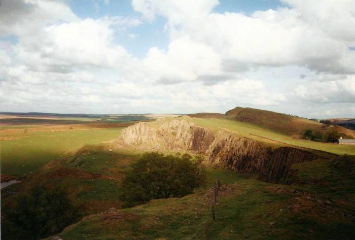 Windshield Crags near turret 40A on Hadrian's Wall, Northumberland, England.