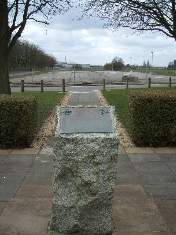 Marker commemorating the Number 38 Group of the Royal Air Force and their participation in the Normandy landings in June 1944.