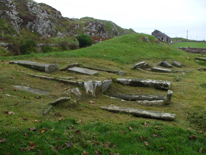 Rèilig Odhrain, or Oran's Cemetery on Iona, burial place of 48 Scottish kings including Macbeth.