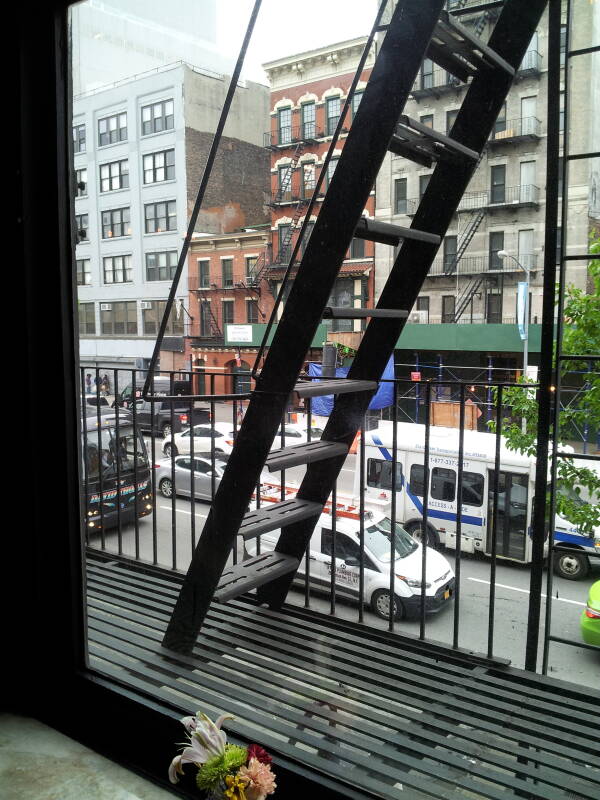 View out a window at the Bowery House.