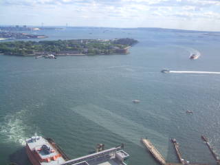 There are great views of New York Harbor and the East River from the 31st floor of New York Plaza.