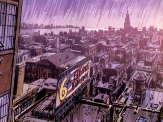 A comic book view of Manhattan.