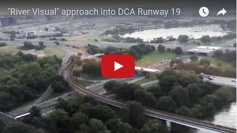 'River visual' approach into DCA in Washington DC over CIA headquarters, Rosslyn, Arlington, and the Pentagon.