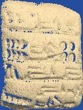Raytraced image of cuneiform tablet produced with POVRay.