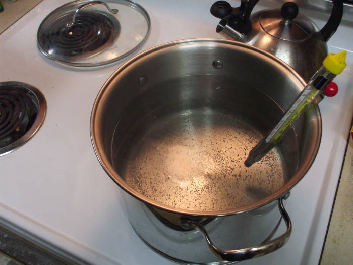 Beer brewing: initial water heating.