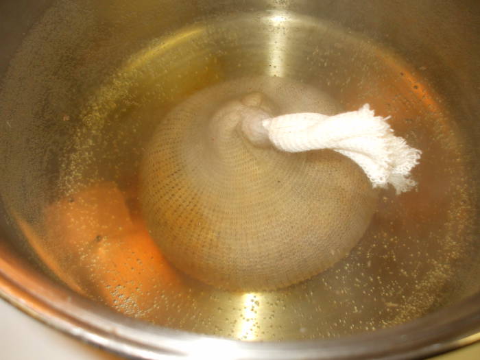 Beer brewing: steeping the crushed malted grain.