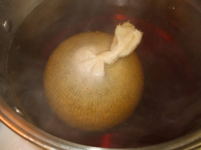 Beer brewing: steeping the crushed malted grain.