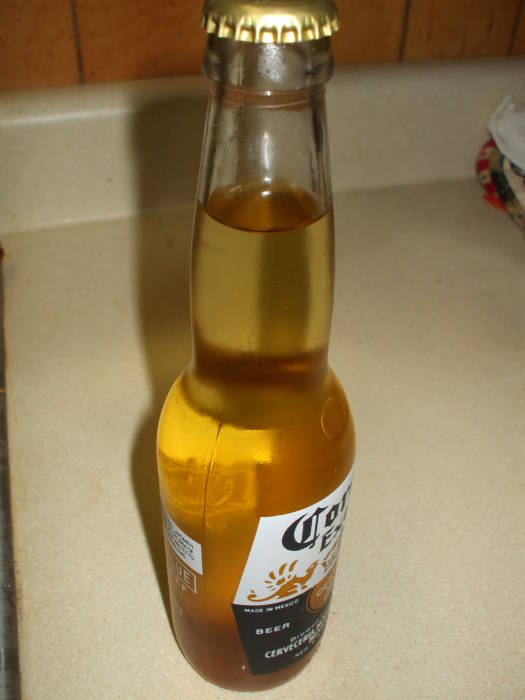 A bottle of home-brewed mead