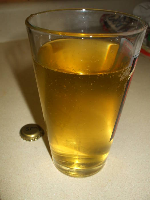 A glass of home-brewed mead