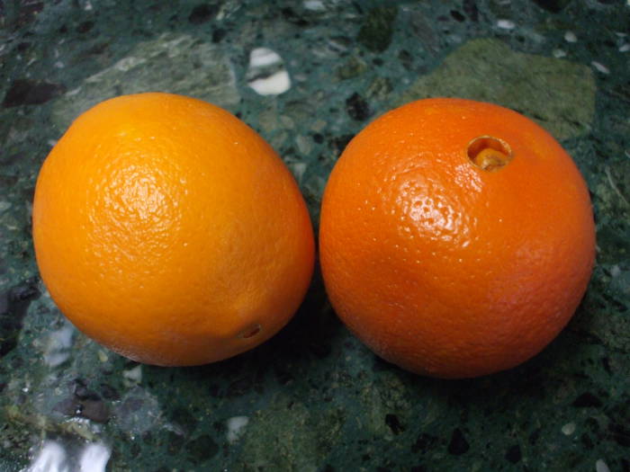 Good oranges with thick, dark orange peels.