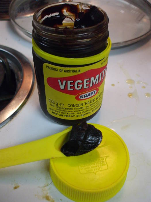 Brewing mead: Vegemite!  3 ml volume, if you please.