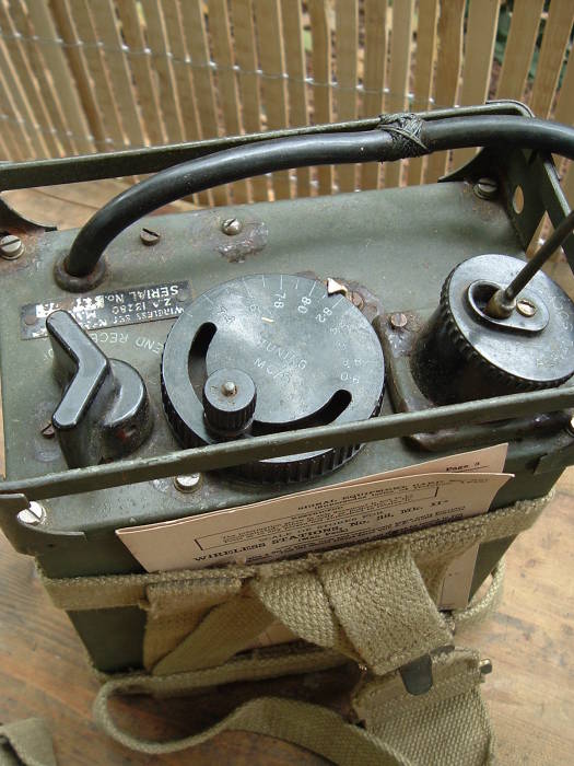 Control knobs of a radio used by Normandy Pathfinders and Allied soldiers in the Burma theater.