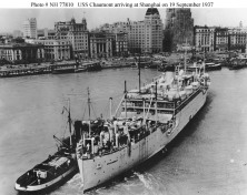The USS Chaumont in Shanghai harbor on 19 September 1937, U.S. Navy photo.