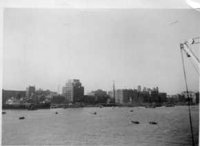 Shanghai harbor as seen from the USS Chaumont in 1938-1941.